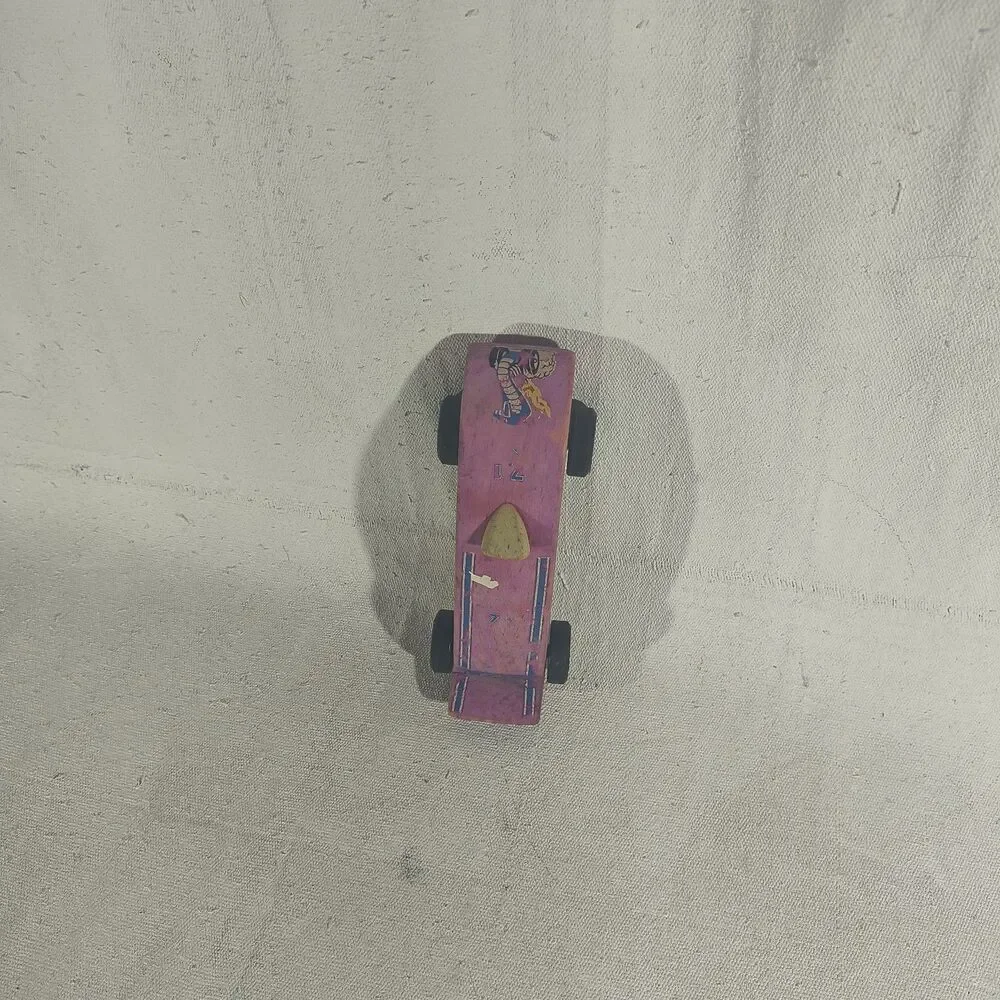 Pinewood derby car ready to race Vintage Cub Scouts
